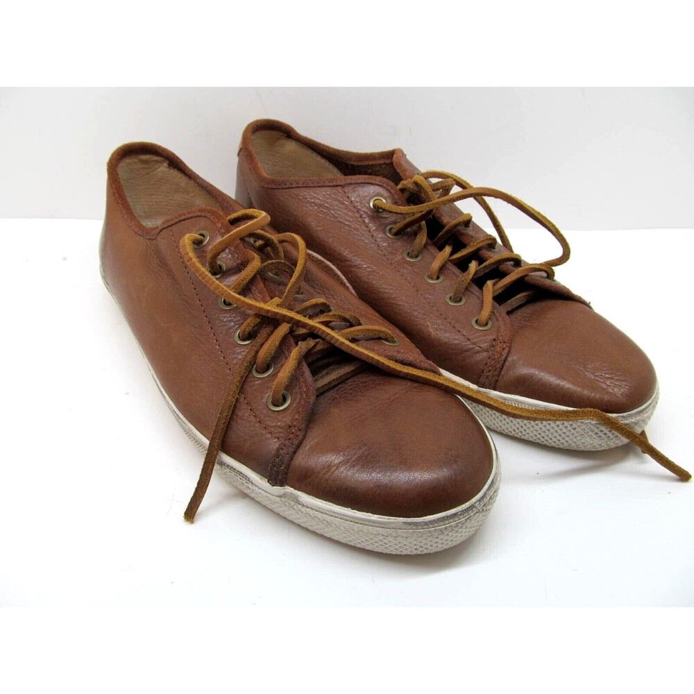 Frye Mens Brown Leather Low Top Lace Up Sneakers Size US 10 M